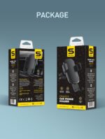 Suport auto telefon Gravity Serioux CH03, Material: ABS+ aluminium, mod de instalare: tip cataramă, poziție de fixare: aerisire, culoare: negru, potrivit pentru: telefon mobil - Image 10