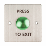 Buton de iesire incastrabil, mecanic;FMB-B-25SS-2-GN; contact NO/NC din inox,suprafata de apasare mare, culoare verde