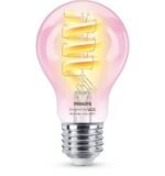 Bec LED RGB inteligent Philips Filament Bulb A60, Wi-Fi, E27, 6.3W(40W) ,470 lm, lumina alba si color (2200-6500K) - Image 2