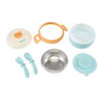 Bol termic , lingurita si furculita , baza antialunecare, blue, U-Grow - Image 3