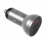 Incarcato auto Baseus Digital Display, 2 x USB Output 5V/4.8A, total output 24W, pt. bricheta auto, afisaj digital, argintiu - Image 2