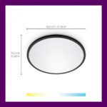 Plafoniera LED WiZ SuperSlim, Wi-Fi, control vocal, 32W, 3800 lm, luminaalba (2700-6500K), IP20, 55cm, Negru - Image 3