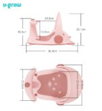 Scaun baie bebe cu ghidon , spatar reglabil, roz pal, U-Grow - Image 3