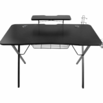 Birou gaming Genesis Holm 300, MDF, suporta pana la 60kg, iluminare RGB, negru
