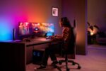 Banda LED RGB Philips Hue Gradient pentru PC, 3 monitoare 24-27 inch ,20W, 1200 lm, lumina alba si color, 187.5cm, Alb - Image 4