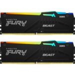 Memorie RAM Kingston DDR5 6000Mhz CL40 1.35V Dual Channel Kit Fury Beast Black RGB XMP