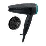 Uscator de par Remington On The Go D1500, 2000 W, 2 setari, Concentrator, Difuzor, Negru/Verde