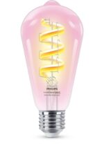 Bec LED RGB inteligent Philips Filament Bulb Clear ST64, Wi-Fi, E27,6.3W (40W), 470 lm, lumina alba si color (2200-6500K) - Image 2