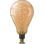 Bec LED inteligent vintage (decorativ) Philips Filament Bulb Amber PS160, Wi-Fi, Bluetooth, E27, 6W (25W), 390 lm, lumina alba (2000-5000K)