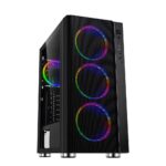 Carcasa SPACER SPCS-GC-RAINBOW, RGB, Mid Tower, Black