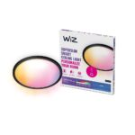 Plafoniera LED RGB WiZ SuperSlim, Wi-Fi, control vocal, 32W, 3750 lm ,lumina alba si color (2200-6500K), IP20, 55cm, Negru