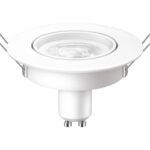 Bec LED spot Philips, GU10, 4.7W (50W), 345 lm, lumina calda (2700K), 9cm, Alb
