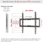Suport TV de perete Barkan fix, compatiblitate ecran 13-65", greutate maxima suportata 50kg, VESA 75x75~400x400, negru - Image 2