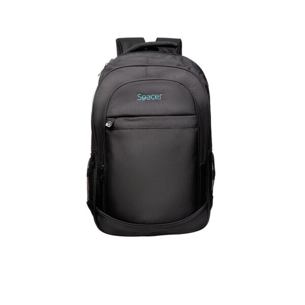Rucsac Spacer Chicago pentru notebook de max. 17″, 3 compartimente, buzunar frontal, buzunar lateral x 2,2 manere, waterproof, poliester, negru