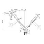 Brat de birou pentru monitor Neomounts, poate sustine 2 monitoare cu diagonala display 17-27", suporta pana la 7kg per monitor, full motion, +90°, -45° inclinatie, +90°, -90° swivel, +180°, -180° rotatie,  VESA min 75x75, VESA max 100x100,reglabil pe inaltime: 15.2-40.2 cm, negru. Garantie 5 ani - Image 5