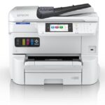 EPSON WorkForce Pro EM-C7100DWF A3+ COLOR INKJET MFP, Functii( Tiparire, Scanare, Copiere, Fax), 4 culori, Viteza printare; 35 ppm mono, 35ppm Color, Rezolutie: 4.800 x 1.200 DPI, Volum recomandat lunar: 500-5.000pagini,Maxim: 75.000 pagini, Viteza scanare: 255IPM, Rezolutie: 600 DPI x 2.400 DPI