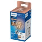 Bec LED inteligent vintage (decorativ) Philips Filament Bulb Clear A60 ,Wi-Fi, Bluetooth, E27, 7W (60W), 806 lm, lumina alba (2700-6500K) - Image 2