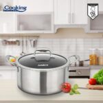 SEMIOALA INOX+CAPAC STICLA IN 3 STRATURI 24x12 CM, 5 L, TITANIUM3, COOKING BY HEINNER - Image 6