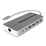 Lindy DST-Mx Duo Mini Docking Station USB Type-C, Dual display (4k), 100W Pass-through charging, rezolutie single display 4k@60, rezolutie dual display 4k@60 + 4k@30, 2x USB Type A, 1x USB-C (PD & Data), 2x HDMI, 1x RJ45, 2x Card reader (microSD & SD), 1x 3.5mm audio jack - Image 4
