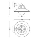 Aplica tip felinar pentru exterior Philips Cormorant, 1xE27, max 42W ,IP44, 250x266x207mm, Negru - Image 2