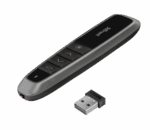 Presenter Trust wireless Bato, 4 butoane, interfata USB-A 2.0, 2 bateri tip AAA, negru