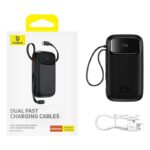 Baterie externa Baseus Qpow2, 10000mAh, 22.5W, 1 x USB; 1 x USB Type-C,1 x Lightning, total 3A, include cablu USB Type-C 0.3m, negru - Image 2