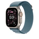 Apple Watch 49mm Light Blue Alpine Loop - Small - Natural Titanium Finish - Image 3