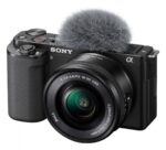 Kit SONY Alpha ZV-E10 Mirrorless dedicat pentru Vlogging 24MP, ISO 100-32.000 (Extins: 50-51.200), 1/4000s, 4K @30fps, SD/SDXC/SDHC, Rafala 11cps, Wi-Fi, Senzor APS-C, Montura Sony E, Obiectiv 16-50mm, F3.5-5.6