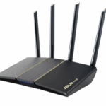 Asus Wireless Router RT-AX57, AX3000 2402 Mbps+ 574 Mbps, Dual-Band-2.4, 5Ghz, WI-FI 6, 4 x antene externe, Procesor: 1.7GHz quad-core, Memorie: 256 Mb RAM, 128Mb Flash, interfata: 1 x WAN, 4 x 10/100/1000, Dimensiuni: 230 x 134 x 56 mm, Greutate: 374g.