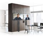 Stand de podea cu fixare in perete B-Tech, pentru doua display-uri cu diagonala 56-65", suporta pana la 70kg (per ecran), inaltime stand 2m, VESA pana la 600x400, include polita pentru montarea camerei de videoconferinta, cable management integrat, include suruburi de blocare a ecranelor pentru a - Image 4