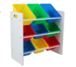 Raft depozitare jucarii cu 9 cosuri multicolore, U-Grow