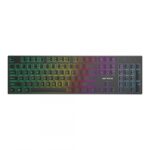 Tastatură office cu iluminare * Mod: USB cu fir * Număr tastă: 104 * Material: ABS * Culoare: Negru * Layout: SUA * Tip interfață: USB * Dimensiune: 438*126*26 mm * Compatibil cu Windows 2000/XP/Vista/Windows7/8/10/Mac - Image 2