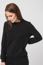 BLUZA COTON CASUAL FEMEI BLACK-L - Image 5