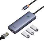 Docking station Baseus UltraJoy 4 in 1, USB Type-C, Gri, 2 ani Garantie - Image 2