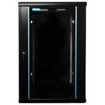 CABINET 19″ SPACER 18U 600x600mm, fixare pe perete, Flatpack (dezasamblat), Black, usa sticla cu blocare, panouri detasabile, otel 1.5mm, sarcina maxima 60Kg - Image 2