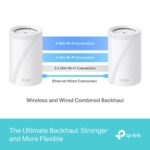 TP-LINK DECO BE65(2-PACK) Sistem Mesh WI-FI 7, BE9300, TRI-BAND, Standarde wireless: IEEE 802.11be/ax 6 GHz, IEEE 802.11be/ax/ac/n/a 5 GHz, IEEE 802.11ax/n/b/g 2.4 GHz, Viteze wireless: BE9300 6 GHz: 5760 Mbps (802.11be), 5 GHz: 2880 Mbps (802.11be), 2.4 GHz: 574 Mbps (802.11ax), 8 x antene interne - Image 3