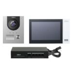 KIT Videointerfon Dahua KTP01-S2(F) Stație IP Vila  > Panoul frontal din aluminiu anodizat.  >  Camera CMOS cu iluminare scăzută de 2 MP HD colorată de 168,6°.  >  Functie video interfon.  >  Oferă putere 12 VDC, 600 mA.  >  Aplicația pentru telefonul