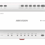 Two Wire Distributor 2-wire IP distributor 6-port 2-wire cascade interfaces without device power supply 2 cascade interfaces for DS-KAD704Y, DS-KAD706Y & DS-KAD706Y-S series 8 interface indicators, 1 RJ-45 Interface, 1 Reset button Din rail mounting, 24 VDC input power supply