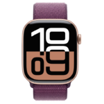 Apple Watch Series 10 GPS + Cellular 46mm Rose Gold Aluminium Case with Plum Sport Loop