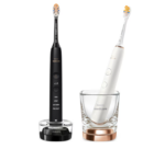 Set de doua periute sonice Philips Sonicare HX9914/69 Diamond Clean 9000 HX9914/69, 4 moduri de periere, 3 intensitati, 1 suport, 1 pahar, alb/negru/auriu - Image 2
