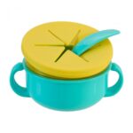 Bol 2 in 1 pentru snackuri si lingurita, blue, U-Grow - Image 4