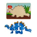 PUZZLE DIN LEMN TUOJIANGOSAURUS, 8 PIESE, MOMKI - Image 3