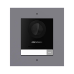 Post exterior modular videointerfon IP Hikvision DS-KD8003-IME1(B)/FL, montaj ingropat, 1 buton, 2000 de utilizatori, autentificare prin card, IP65, alimentare: 12 VDC, 500 mA, IEEE 802.3af, PoE, dimensiuni: 99.76 mm × 98 mm × 42.04 mm, greutate: 0.375kg, temperatura de functionare: -40 °C to 60 °C. - Image 2