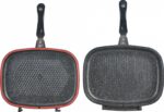 TIGAIE DUBLA DREPTUNGHIULARA TIP GRILL, ALUMINIU, 32x24x7.5 CM, GRAY LINE, COOKING BY HEINNER - Image 2