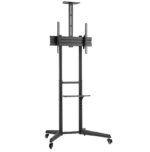 Stand podea mobil/fix Neomounts FL50-550BL1; pentru display-uri cu diagonale 37"-70", sistem de prindere VESA 100x100~600x400, greutate maxima suportata 50kg, tilt +5°/-12°, inaltime reglabila manual 1285-1450mm; management cabluri, 2 stalpi; dimensiuni 871x678x1966; culoare negru. Garantie 5 ani - Image 2