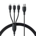 Cablu alimentare si date Baseus Ultra-Fast One-for-three Retractable, pt smartphone,USB la Micro-USB+Lightning+USB Type-C 3.5A, 1.3m, negru