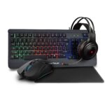 Kit Gaming Serioux Kayel 4 in 1, Tastatura de gaming, 104 taste, 19 taste Anti-ghosting , design slim, iluminare rainbow, structura metalica gri, taste negre + design cu palm rest, cablu USB 1.5M PVC, plug and play; Mouse gaming, senzor Sunplus 199, 800-6400 DPI, switch HUANO, pana la 20 milioane