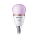 Bec LED RGB inteligent Philips Bulb P45, Wi-Fi, Bluetooth, E14 ,4.9W(40W), 470 lm, lumina alba si color (2200-6500K)