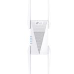 TP-link AXE5400 Wi-Fi6E Mesh Range Extender, Tri-Band, RE815XE, 1 Port Ethernet Gigabit, 2 Antene externe, Standarde Wireless: IEEE 802.11ax 6 GHz, IEEE 802.11a/n/ac/ax 5 GHz, IEEE 802.11b/g/n/ax 2.4 GHz, 4x antene externe, Viteza wireless: 574 Mbps în banda de 2.4 GHz, 2402 Mbps în banda de 5 GHz