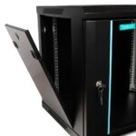 CABINET 19″ SPACER 9U 600x450mm, fixare pe perete, Flatpack (dezasamblat), Black, usa sticla cu blocare, panouri detasabile, otel 1.5mm, sarcina maxima 60Kg - Image 3